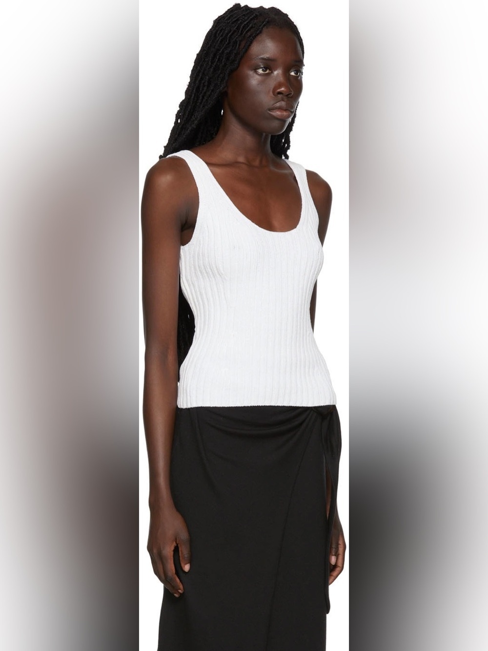Vince White Cotton Tank Top Size Large